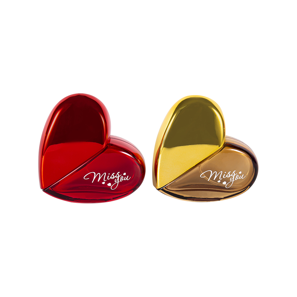 GC193-WJ501 50 ml hjerteformet parfymeflaske i glass med UV PP-plasthette