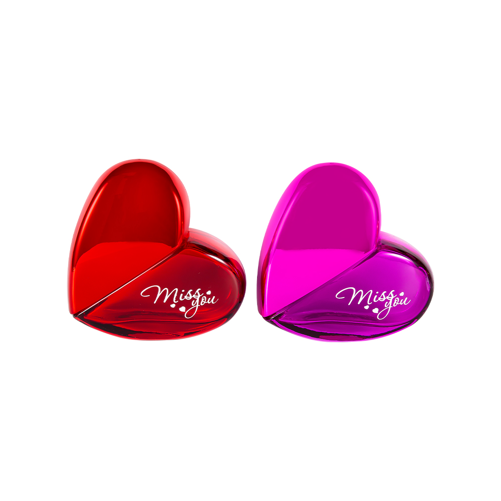 GC102-WJ797 100 ml hjerteformet parfymeflaske i glass med UV PP-plasthette