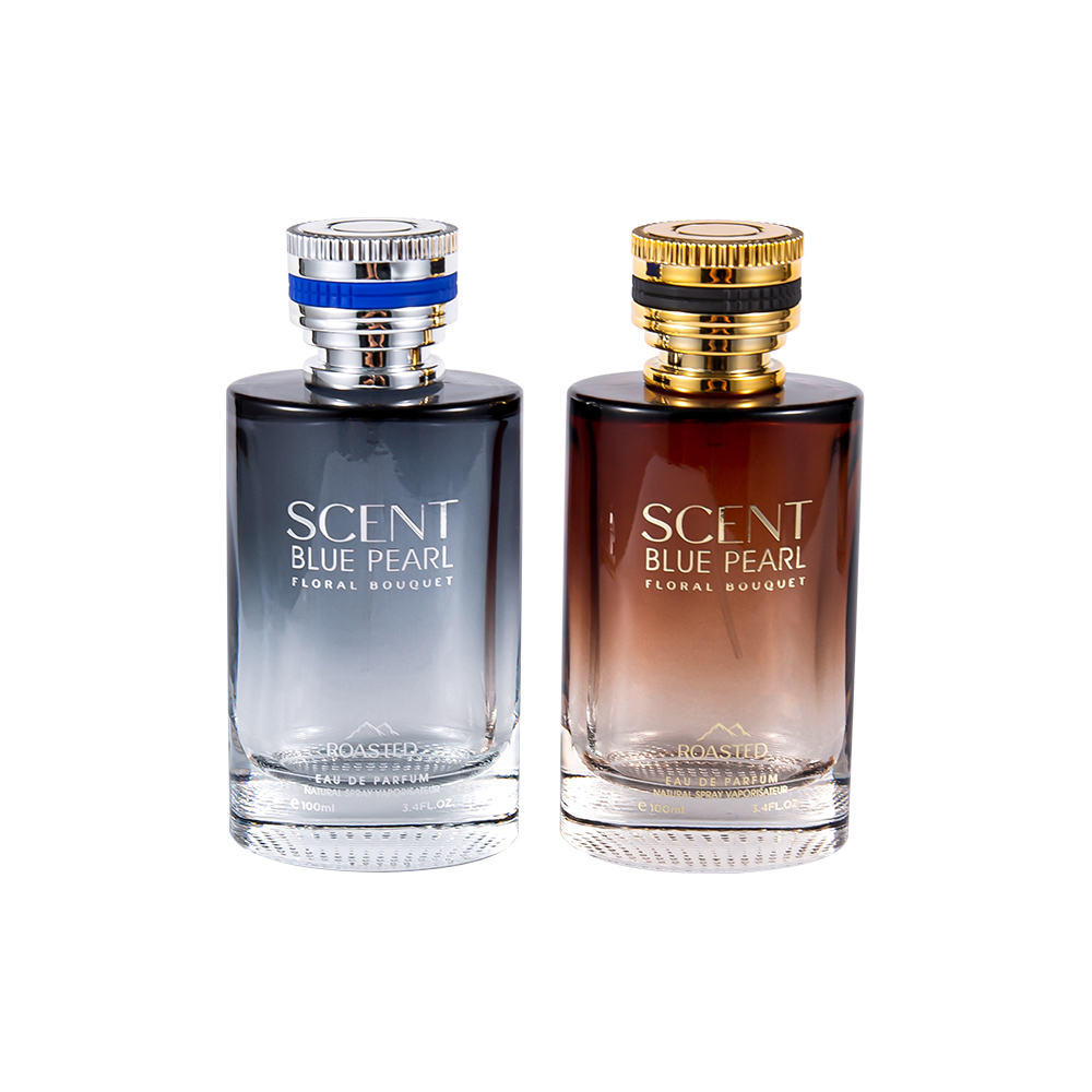 KY1109-WJ2098 100ML parfymeflaske i preget glass med Pcta parfymehette